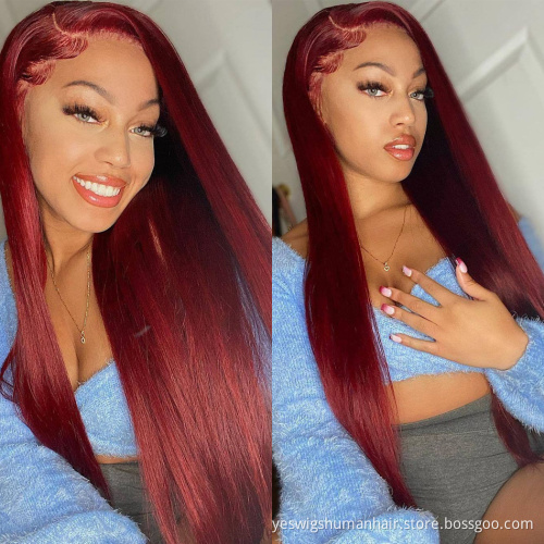 Cheap 99J 27 30 Highlight Hd Full Lace Front Wig Human Hair Pre Plucked Raw Brazilian Virgin Human Hair Lace Frontal Wig Vendor
